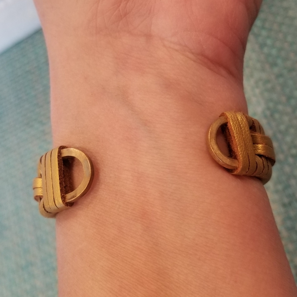Rainbow Quartz Point Gold Wrapped Bangle - Picture 6 of 8